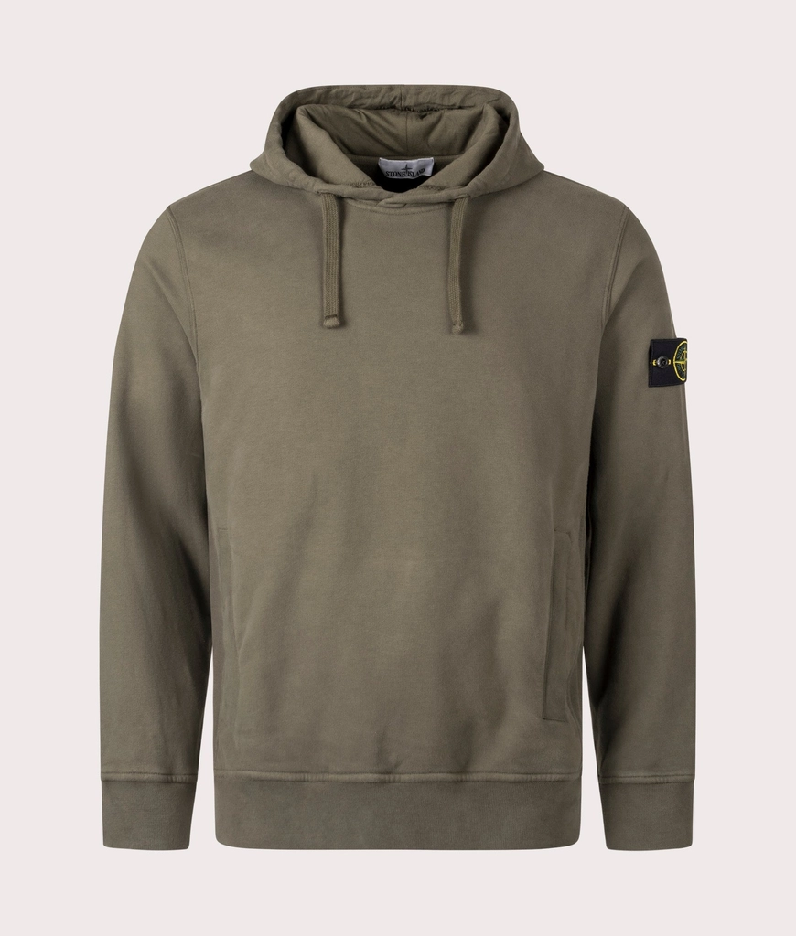 Stone Island Mens Brushed Organic Cotton Hoodie